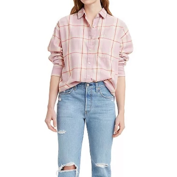 Levi’s Button-up Shirt Women's Levi's® Henri Flannel
LESLIE PLAID LILAC XXL - Picture 1 of 7